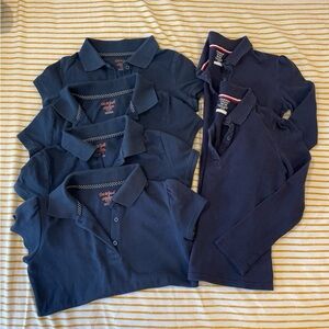 6 polos!  Size 7/8 Girls uniform shirts short/long sleeves